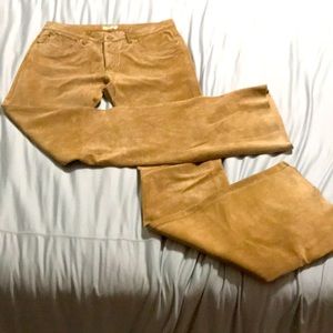 Suede leather pants